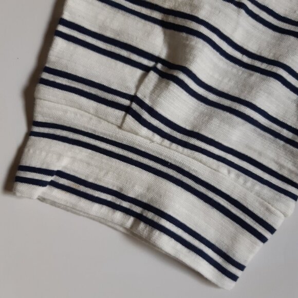 Striped Tshirt Black White with Sequin Brooch M -L - Picture 5 of 9